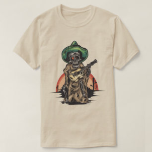 Camiseta Esqueleto Mexicano Con Guitarra