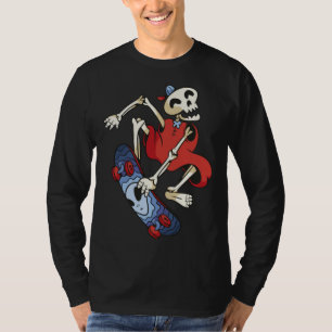 Camiseta Esqueleto Monopatín Patinador Monopatín