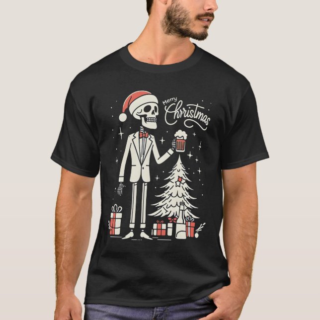 Camiseta Esqueleto navideño (Anverso)