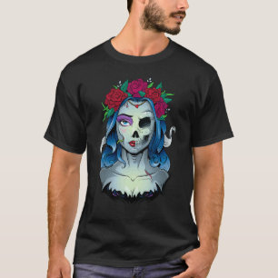 Camiseta Esqueleto Novia Muerta Disfraz de Halloween La Ca