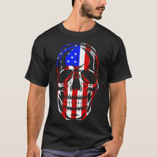 Camiseta Esqueleto Patriótico Skull Estados Unidos 4 De Jul