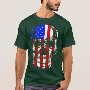 Camiseta Esqueleto Patriótico Skull Estados Unidos 4 De Jul