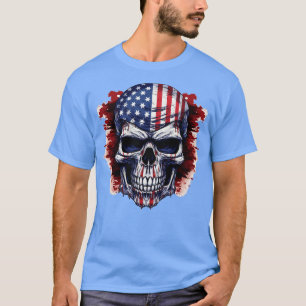 Camiseta Esqueleto Patriótico Skull Estados Unidos 4 De Jul