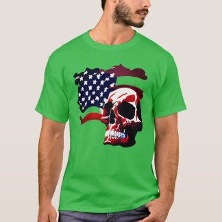 Camiseta Esqueleto Patriótico Skull Estados Unidos 4 De Jul