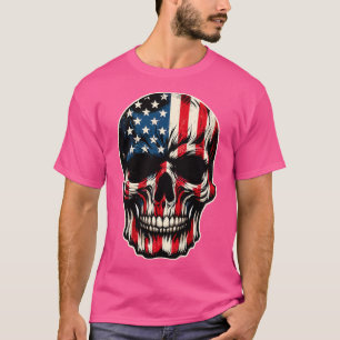 Camiseta Esqueleto Patriótico Skull Estados Unidos 4 De Jul