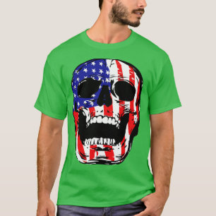 Camiseta Esqueleto Patriótico Skull Estados Unidos 4 De Jul