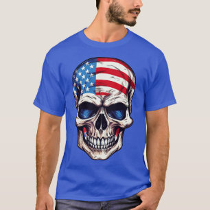 Camiseta Esqueleto Patriótico Skull Estados Unidos 4 De Jul