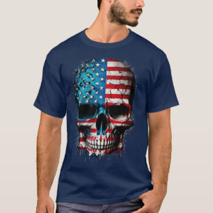 Camiseta Esqueleto Patriótico Skull Estados Unidos 4 De Jul
