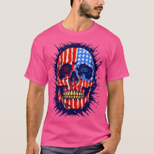 Camiseta Esqueleto Patriótico Skull Estados Unidos 4 De Jul