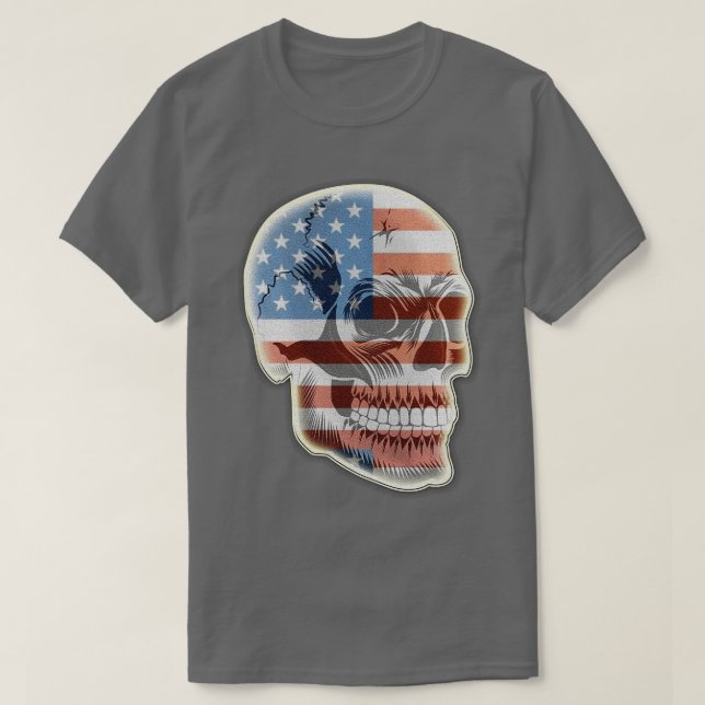 Camiseta Esqueleto Patriótico Skull Estados Unidos 4 De Jul (Diseño del anverso)
