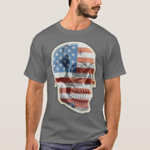 Camiseta Esqueleto Patriótico Skull Estados Unidos 4 De Jul