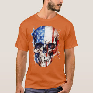Camiseta Esqueleto Patriótico Skull Estados Unidos 4 De Jul