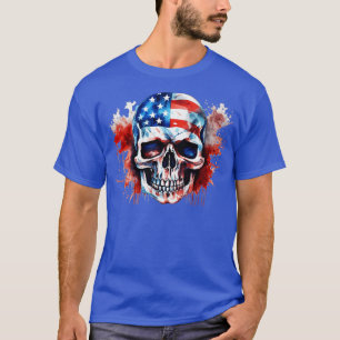 Camiseta Esqueleto Patriótico Skull Estados Unidos 4 De Jul