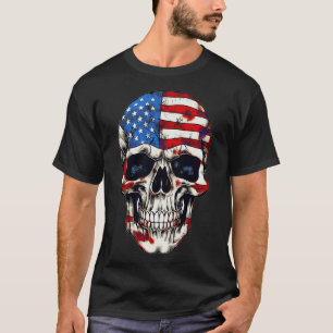 Camiseta Esqueleto Patriótico Skull Estados Unidos 4 De Jul
