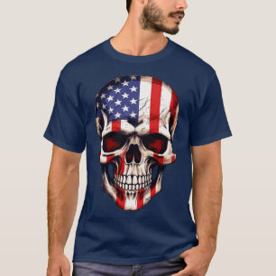 Camiseta Esqueleto Patriótico Skull Estados Unidos 4 De Jul