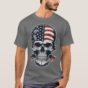 Camiseta Esqueleto Patriótico Skull Estados Unidos 4 De Jul