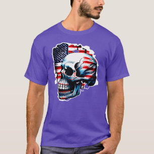 Camiseta Esqueleto Patriótico Skull Estados Unidos 4 De Jul