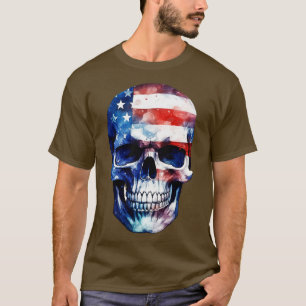 Camiseta Esqueleto Patriótico Skull Estados Unidos 4 De Jul