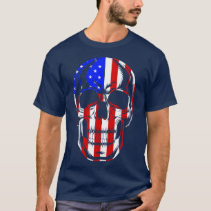 Camiseta Esqueleto Patriótico Skull Estados Unidos 4 De Jul