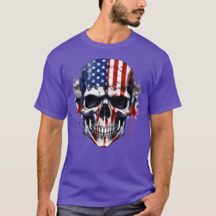 Camiseta Esqueleto Patriótico Skull Estados Unidos 4 De Jul
