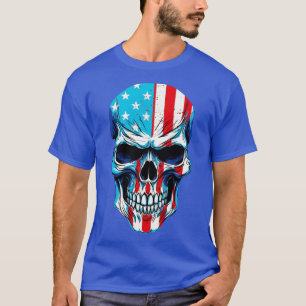 Camiseta Esqueleto Patriótico Skull Estados Unidos 4 De Jul