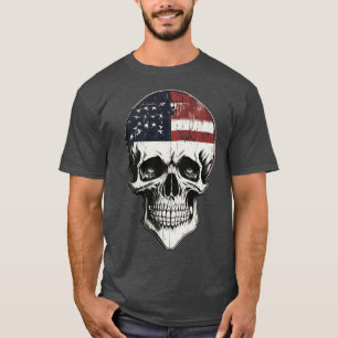 Camiseta Esqueleto Patriótico Skull Estados Unidos 4 De Jul