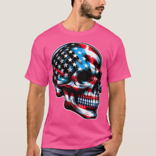 Camiseta Esqueleto Patriótico Skull Estados Unidos 4 De Jul