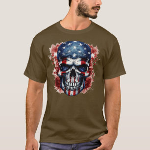 Camiseta Esqueleto Patriótico Skull Estados Unidos 4 De Jul