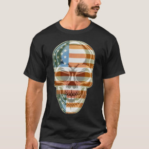 Camiseta Esqueleto Patriótico Skull Estados Unidos 4 De Jul