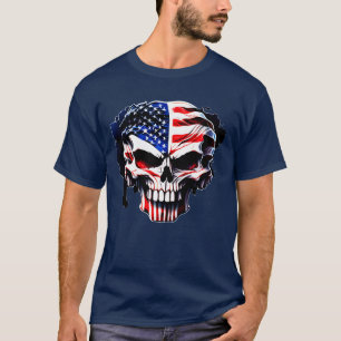 Camiseta Esqueleto Patriótico Skull Estados Unidos 4 De Jul
