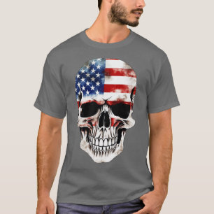 Camiseta Esqueleto Patriótico Skull Estados Unidos 4 De Jul