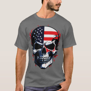 Camiseta Esqueleto Patriótico Skull Estados Unidos 4 De Jul