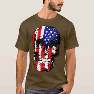 Camiseta Esqueleto Patriótico Skull Estados Unidos 4 De Jul