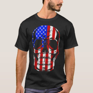 Camiseta Esqueleto Patriótico Skull Estados Unidos 4 De Jul