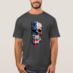 Camiseta Esqueleto Patriótico Skull Estados Unidos 4 De Jul