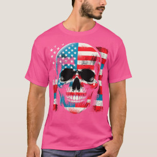 Camiseta Esqueleto Patriótico Skull Estados Unidos 4 De Jul