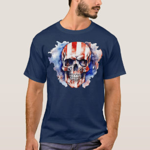 Camiseta Esqueleto Patriótico Skull Estados Unidos 4 De Jul