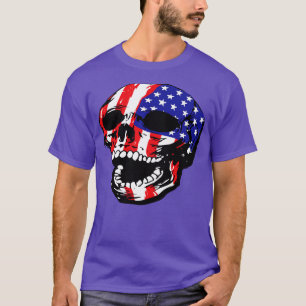 Camiseta Esqueleto Patriótico Skull Estados Unidos 4 De Jul