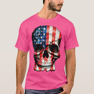 Camiseta Esqueleto Patriótico Skull Estados Unidos 4 De Jul