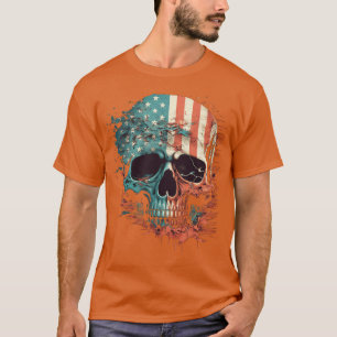 Camiseta Esqueleto Patriótico Skull Estados Unidos 4 De Jul