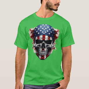 Camiseta Esqueleto Patriótico Skull Estados Unidos 4 De Jul