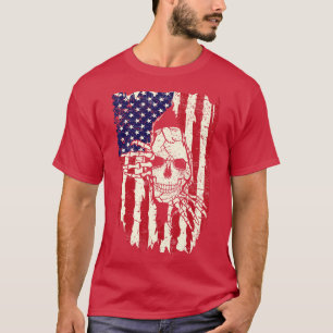 Camiseta Esqueleto Patriótico Skull Estados Unidos 4 De Jul