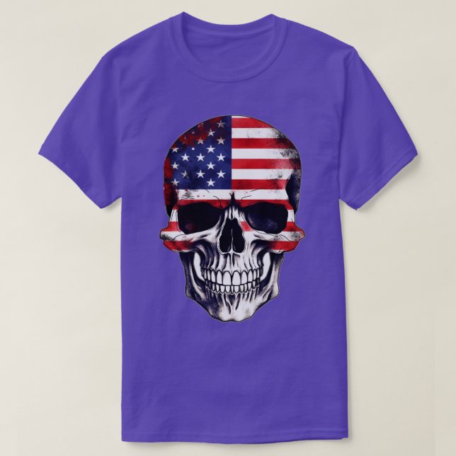 Camiseta Esqueleto Patriótico Skull Estados Unidos 4 De Jul (Diseño del anverso)