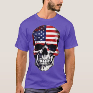 Camiseta Esqueleto Patriótico Skull Estados Unidos 4 De Jul