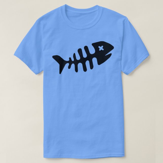 Camiseta Esqueleto Pescado Muerto Pescando Natación  (Diseño del anverso)