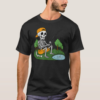 Camiseta Esqueleto Pescador Halloween Pescador Espeluznante