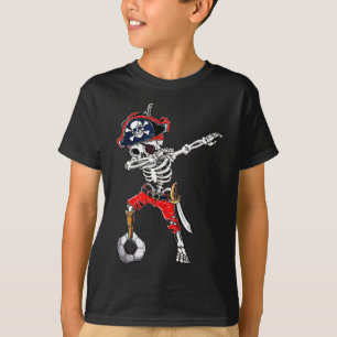 Camiseta Esqueleto Pirata De Fútbol Y Dabbing Ll Disfraz De