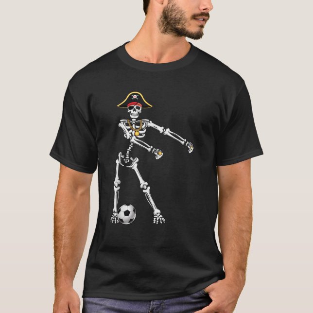 Camiseta Esqueleto pirata fútbol flotante danza niños regal (Anverso)