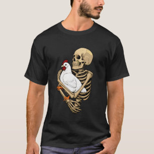 Camiseta Esqueleto Pollo Granja Animales Halloween Espeluzn