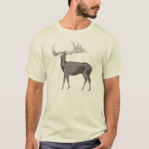 Camiseta Esqueleto prehistórico extraño de los alces del
